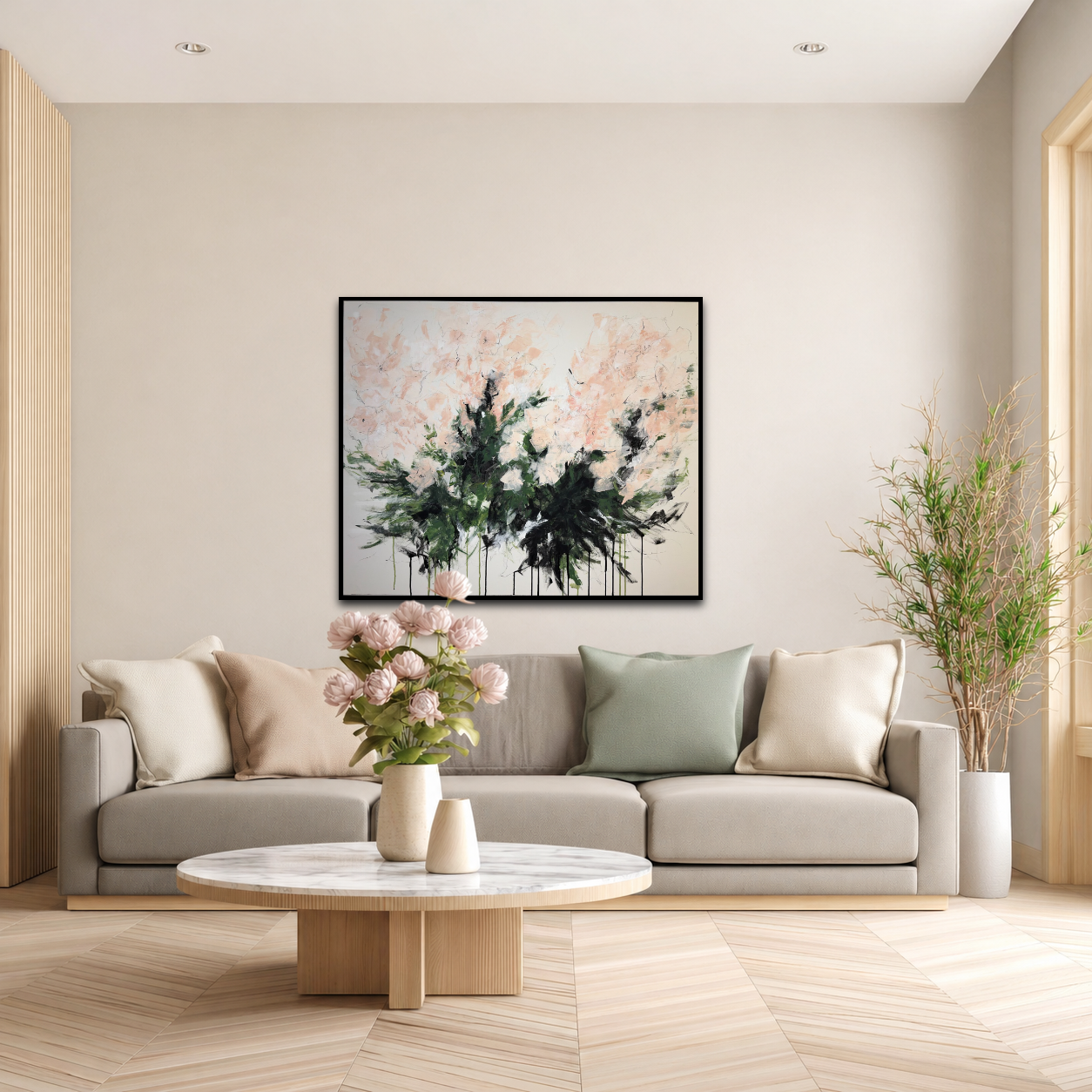 Artwork placed in a home interior